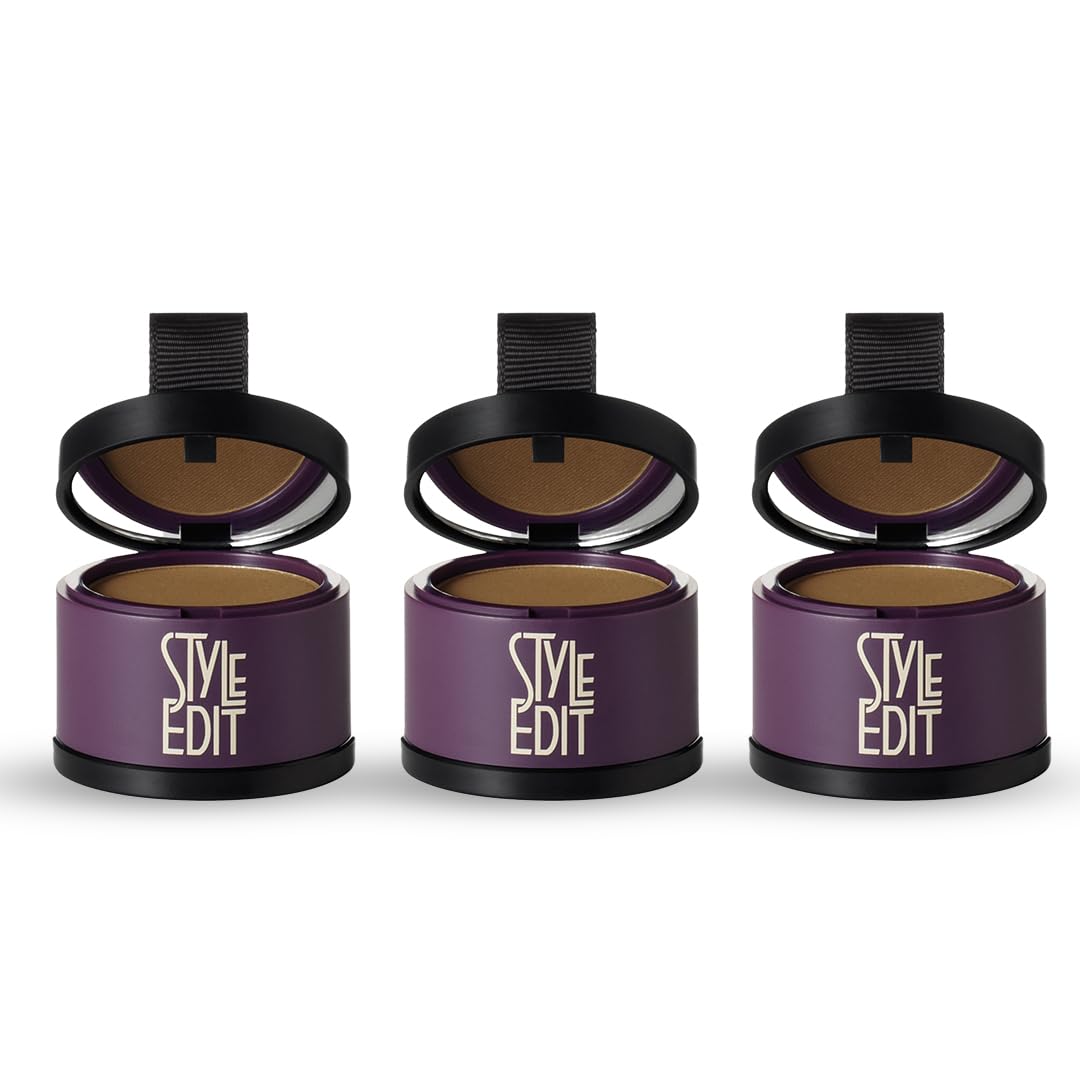 STYLE EDIT Root Touch Up Powder – Light Brown, Covers Roots & Grays Between Salon Visits (3 Pack)