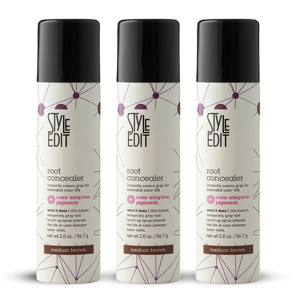 Style Edit Root Touch Up Spray | Temporary Gray Root Coverage – Medium Brown (2 oz)