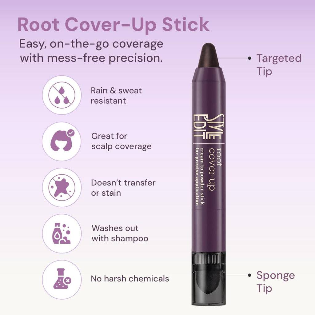 Style Edit Root Touch Up Stick | Temporary Gray Root Concealer | Color-Adaptive, Transfer-Resistant