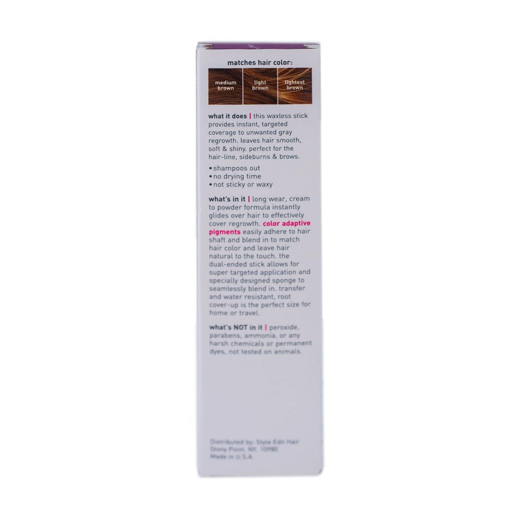Style Edit Root Touch Up Stick | Temporary Gray Root Concealer, Medium Brown