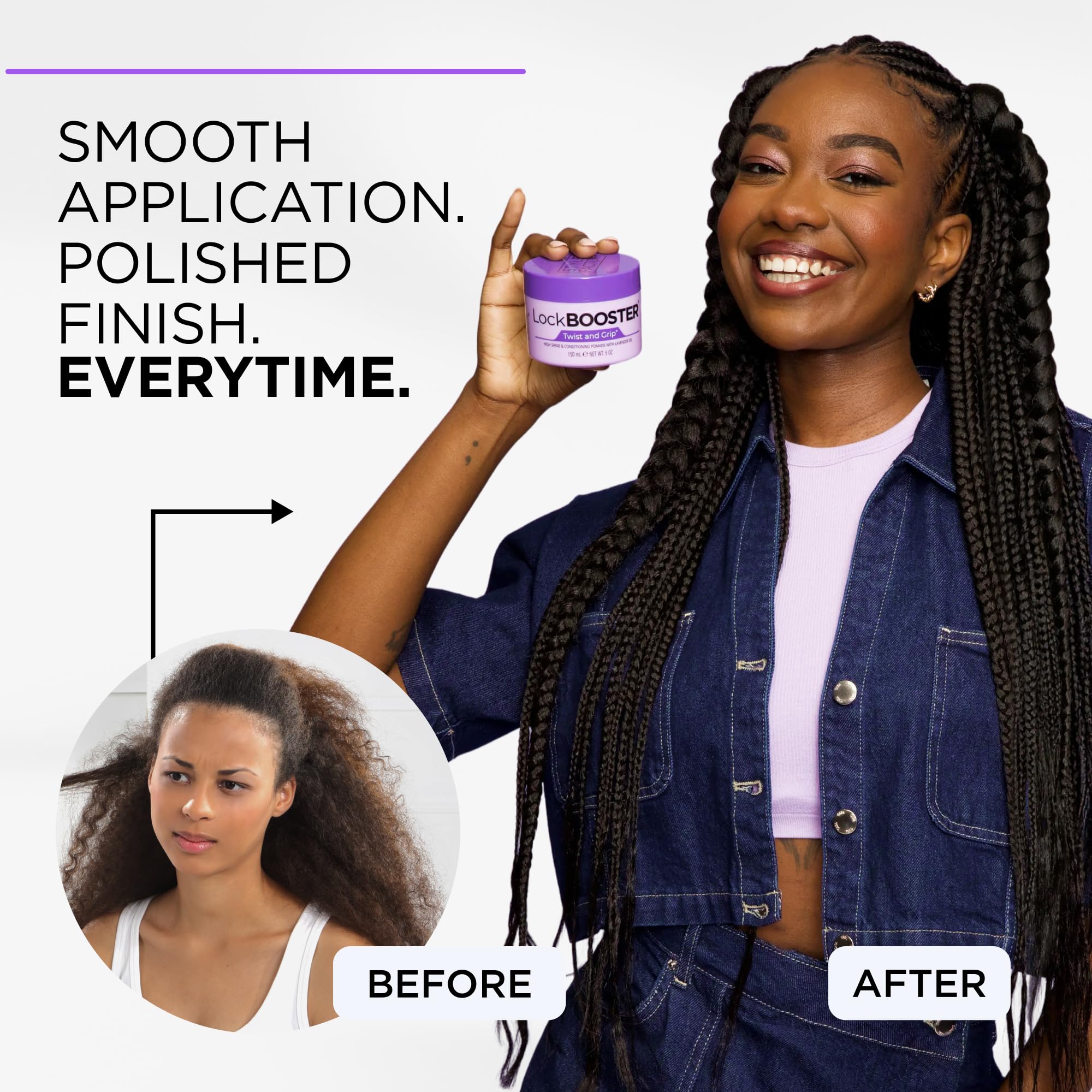 Style Factor Lock BOOSTER Twist & Grip Braid Gel (10.1 oz) – Strong Hold for Twists & Braids