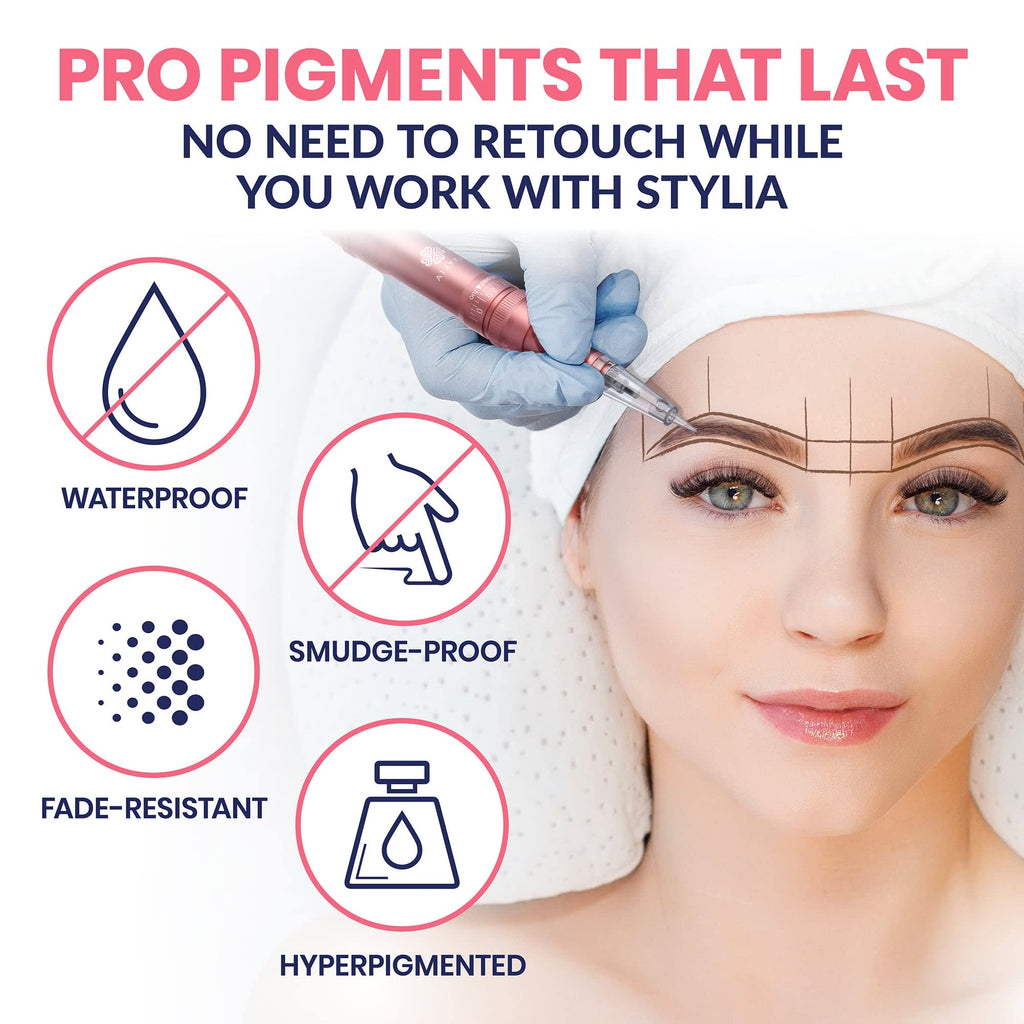 Stylia Waterproof Eyebrow Pencils for Women – Long-Lasting Microblading Brow Pencil Set (12PC Black)