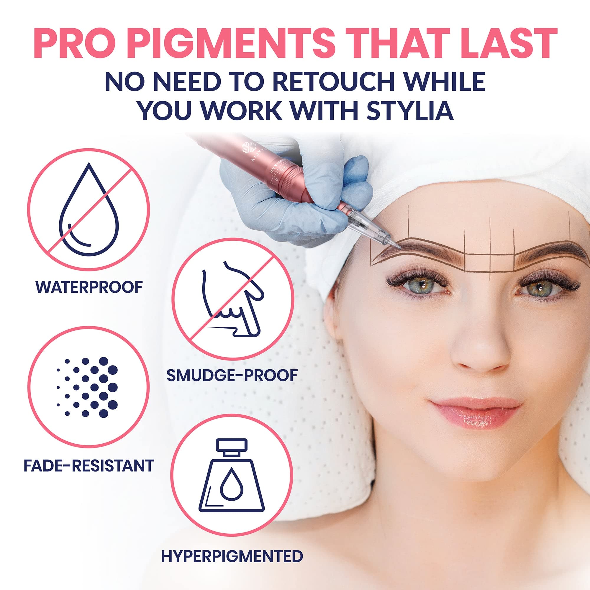 Stylia Waterproof Eyebrow Pencils for Women – Long-Lasting Microblading Brow Pencil Set (12PC Black)