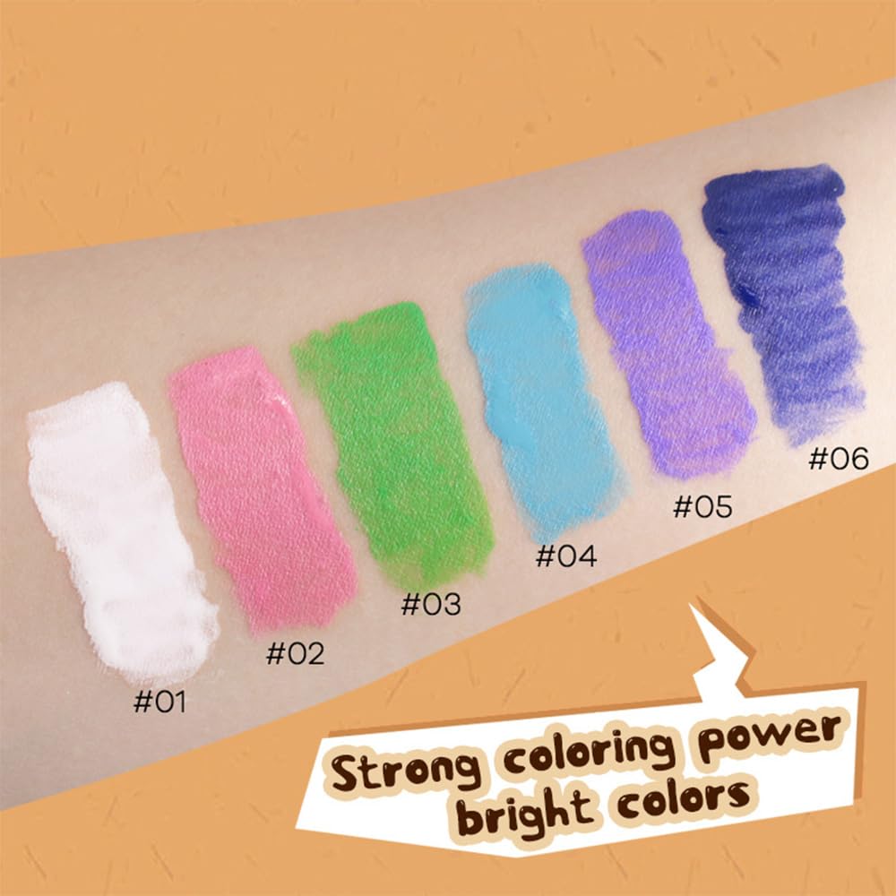 SUAKE 6Pcs Matte Colorful Liquid Eyeshadow Set – White, Pink, Green, Blue, Purple, Dark Blue | Waterproof & Long-Lasting
