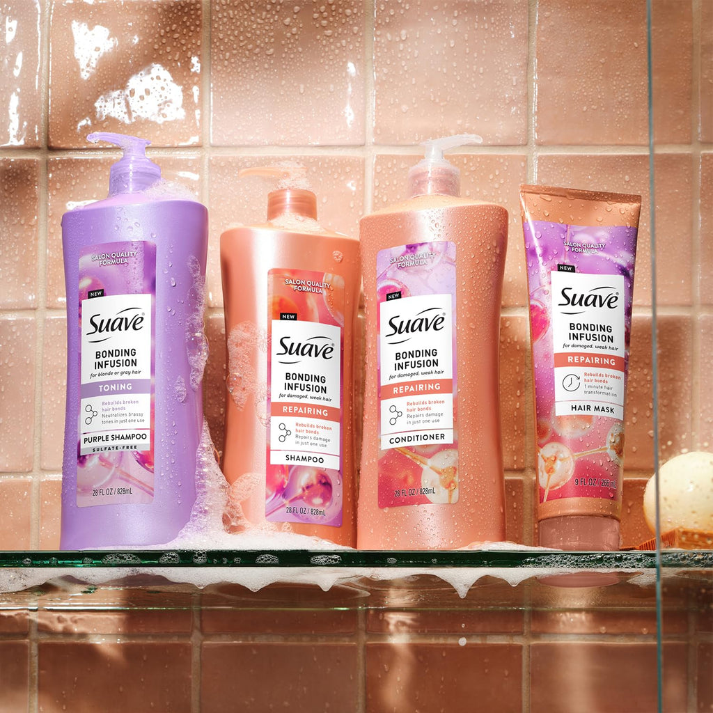 Suave Bonding Infusion Shampoo, Conditioner & Hair Mask – 3-Piece Restorative Set