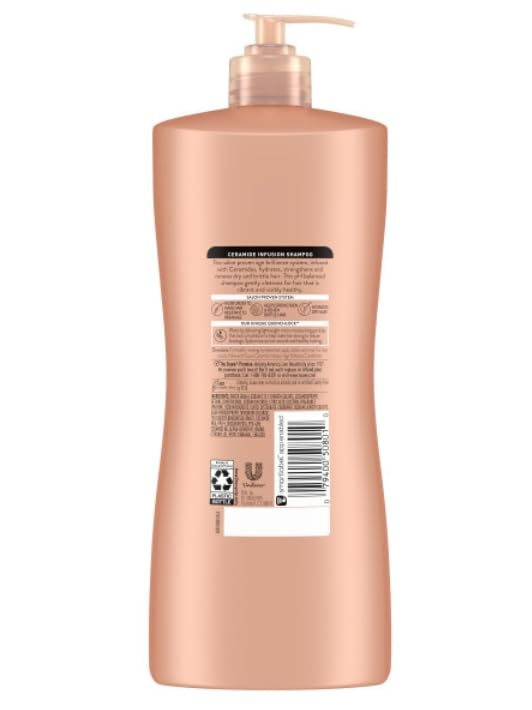 Suave Ceramide Age Brilliance Shampoo – Moisturizing & Strengthening pH-Balanced Anti-Frizz for Women, 28 Oz (Pack of 4)