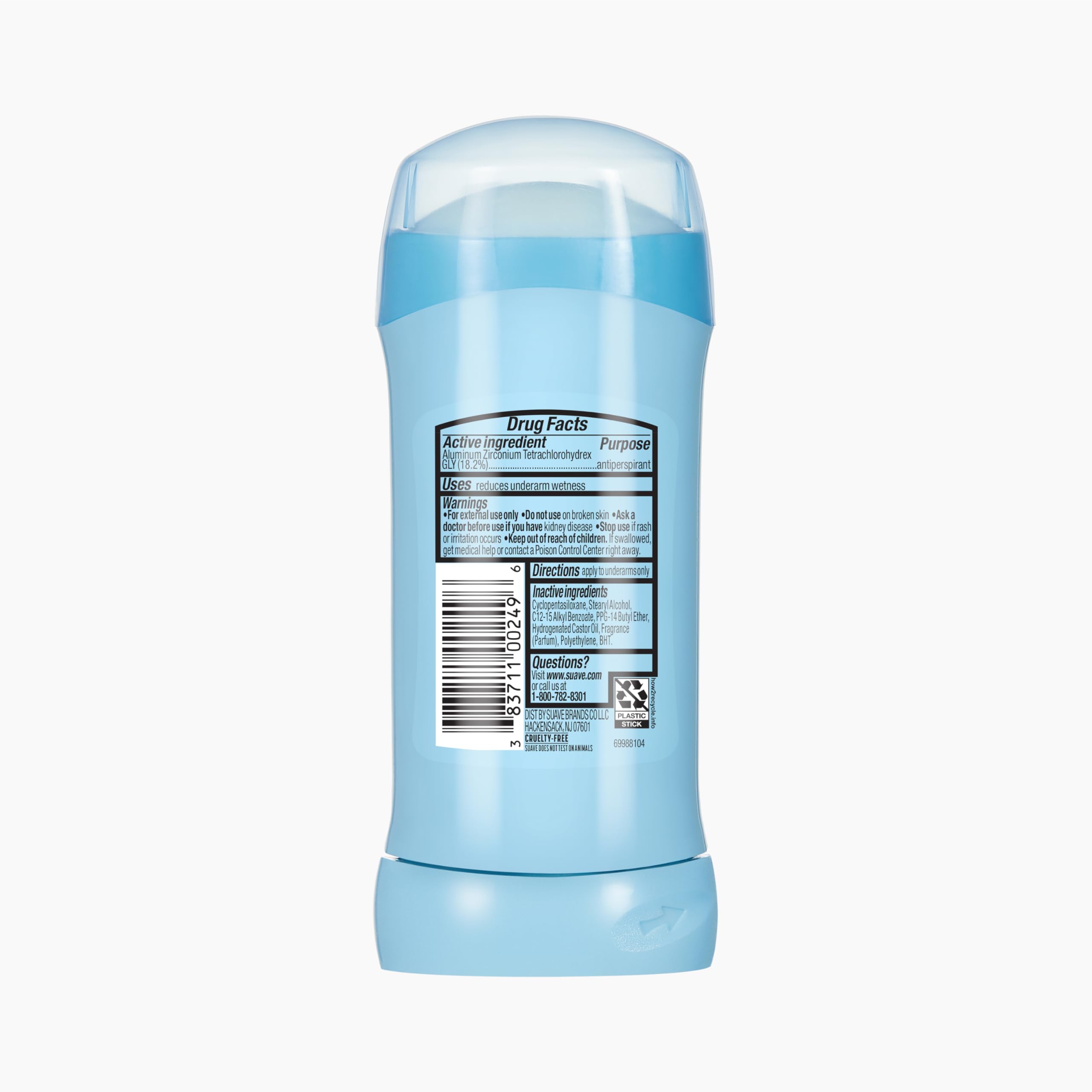 Suave Fresh Invisible Antiperspirant Deodorant for Women – 48-Hour Protection, 2.6 oz Bulk Pack (12)