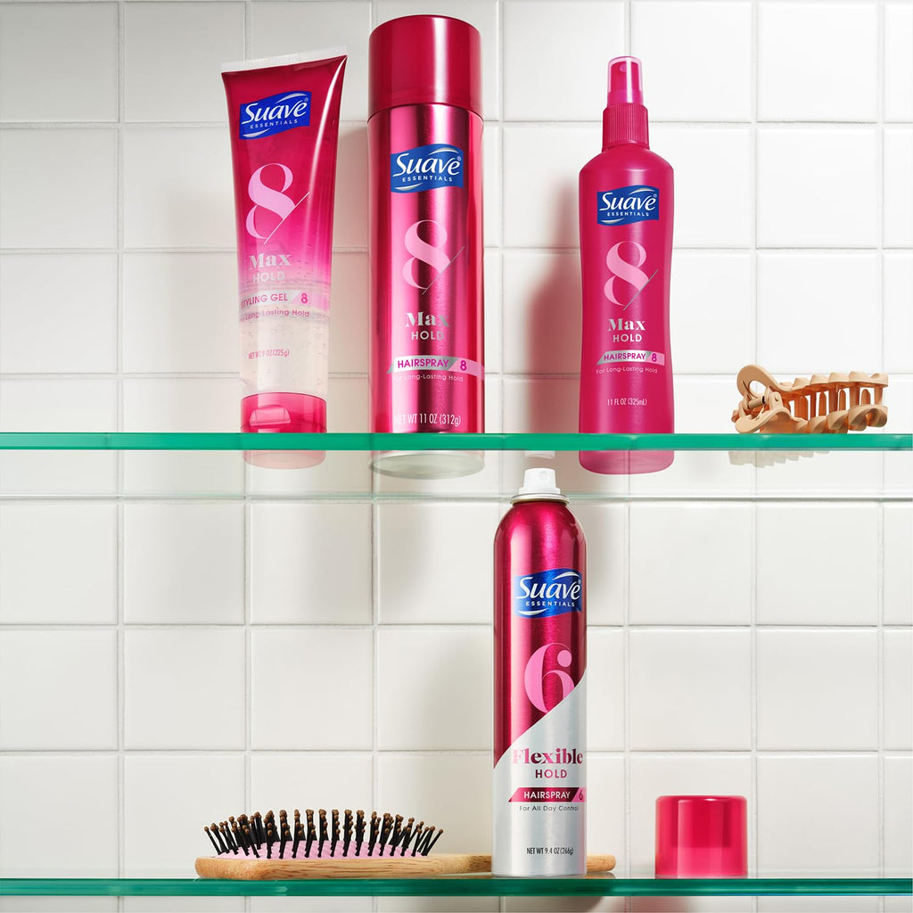 Suave Max Hold Hairspray Bundle – Non-Aerosol, Unscented & Scented, 11 oz (3-Piece)