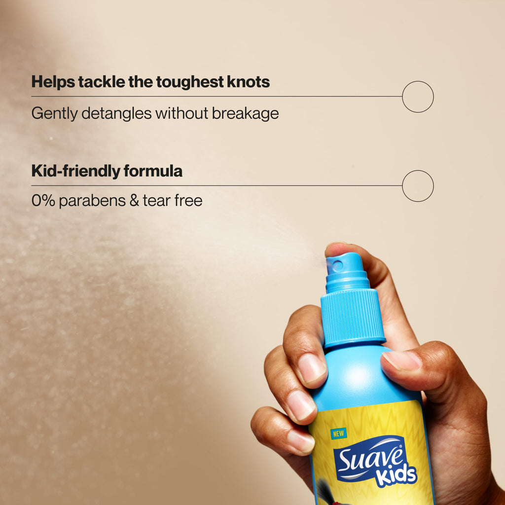 Suave Kids Detangler Spray Minions – Easy Knot Removal, Soft, Shiny Hair (10 oz, Pack of 6)