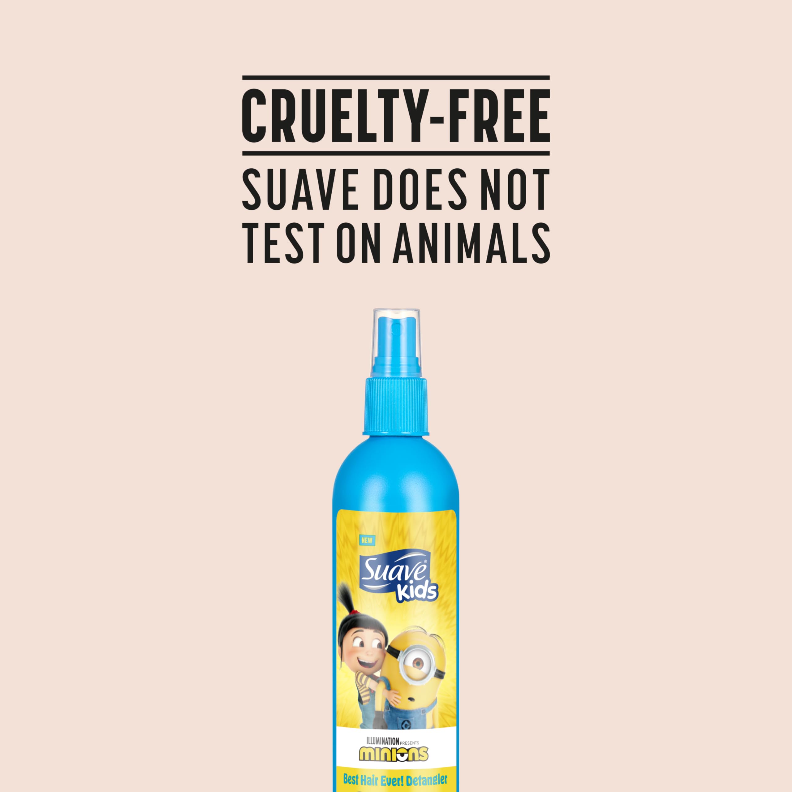 Suave Kids Detangler Spray Minions – Easy Knot Removal, Soft, Shiny Hair (10 oz, Pack of 6)