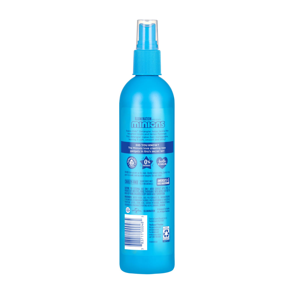 Suave Kids Detangler Spray Minions – Easy Knot Removal, Soft, Shiny Hair (10 oz, Pack of 6)
