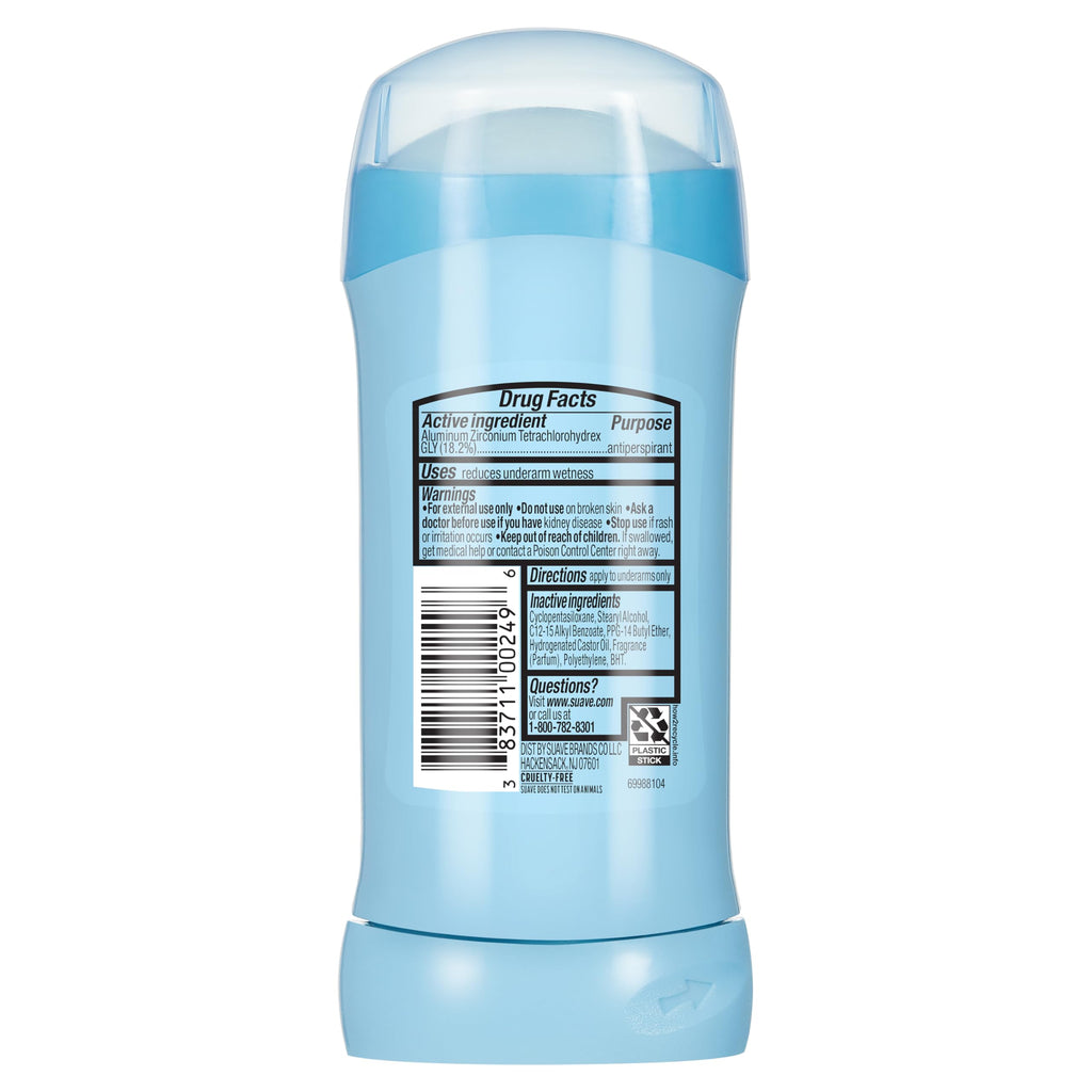 Suave Fresh Invisible Antiperspirant Deodorant for Women – 48-Hour Protection, 2.6 oz Bulk Pack (12)