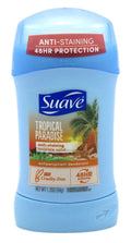 Suave Tropical Paradise Invisible Solid Deodorant for Women – 48-Hour Protection (Pack of 2)