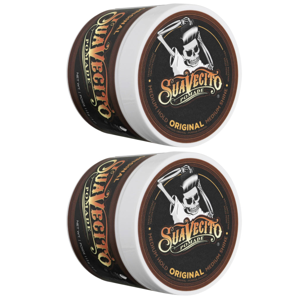 Suavecito Original Pomade – Medium Hold, Water-Based, 8 oz, 2-Pack