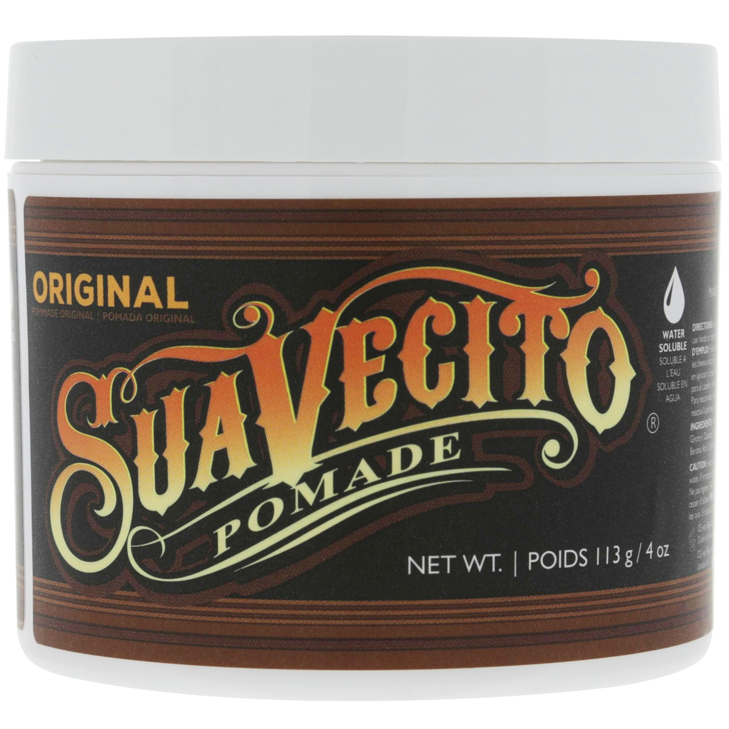 Suavecito Original Pomade – Medium Hold, Water-Based, 8 oz, 2-Pack