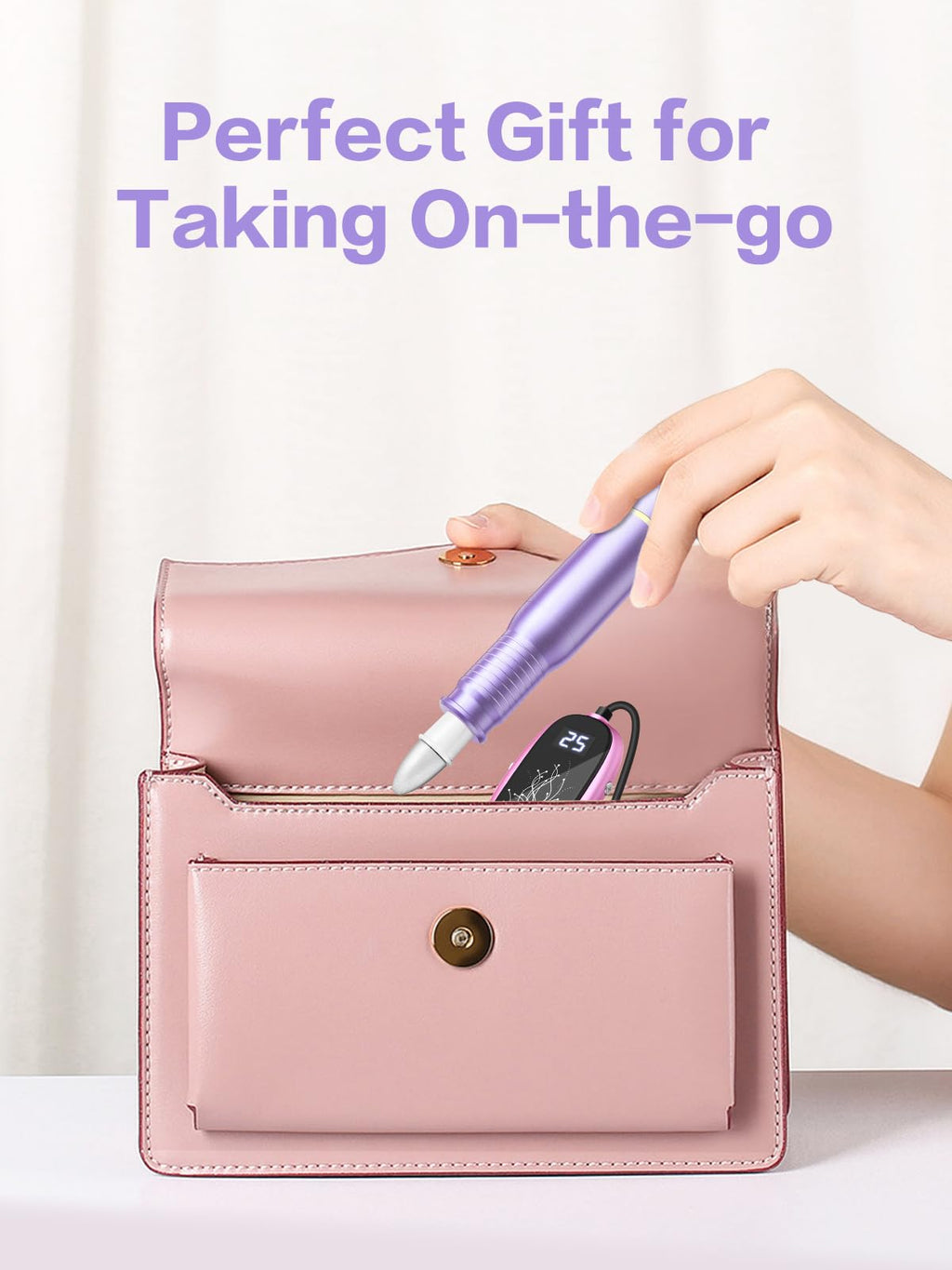 SUBAY Professional Manicure Pedicure Kit – Electric Nail Drill 25,000 RPM, 11 Attachments + 20 Bands