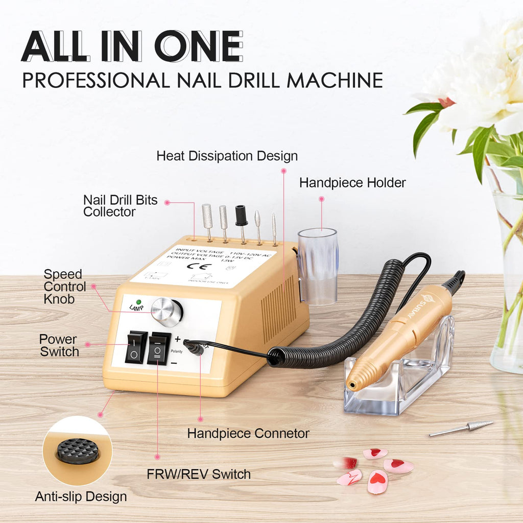 SUBAY Subway Professional Nail Drill Machine – 20000RPM Electric File for Acrylic & Gel Nails