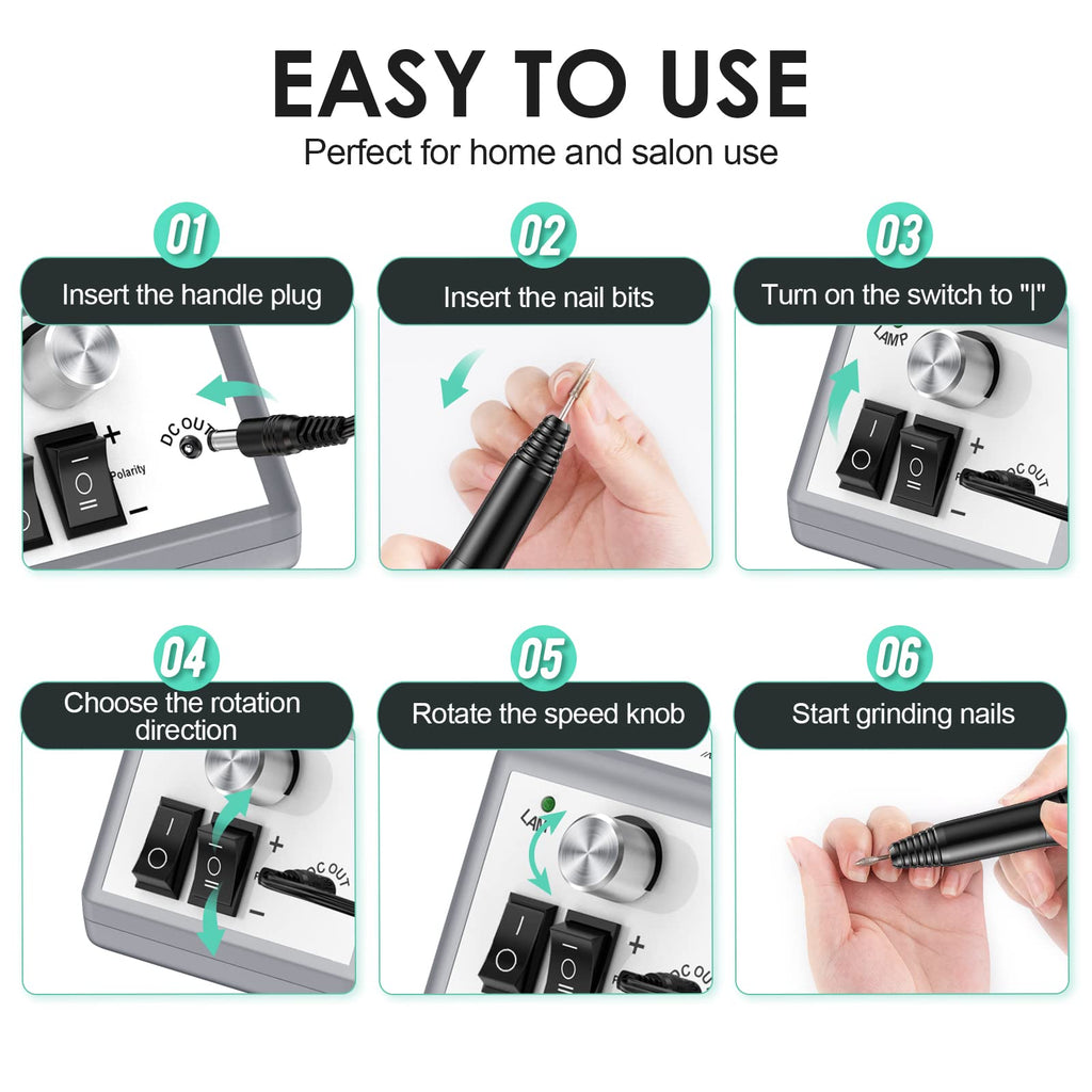 SUBAY Electric Nail Drill 20000RPM – Portable Nail Care Tool for Home and Salon
