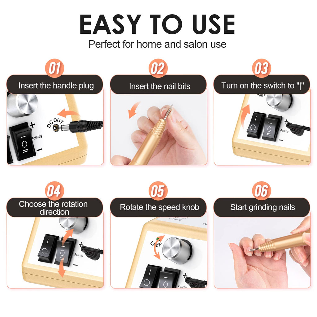 SUBAY Subway Professional Nail Drill Machine – 20000RPM Electric File for Acrylic & Gel Nails