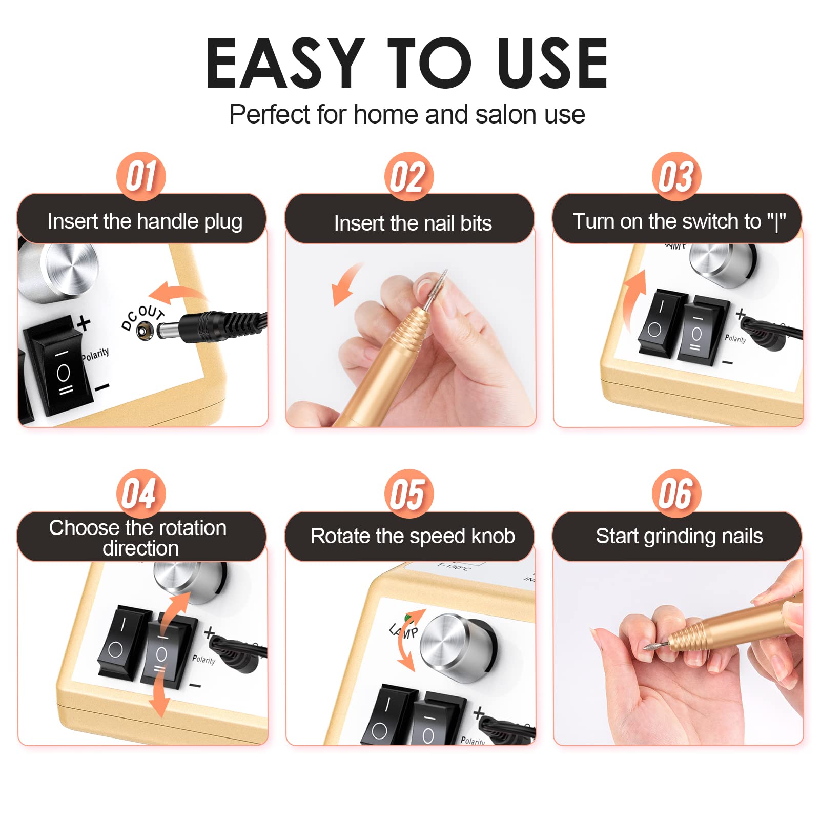 SUBAY Subway Professional Nail Drill Machine – 20000RPM Electric File for Acrylic & Gel Nails