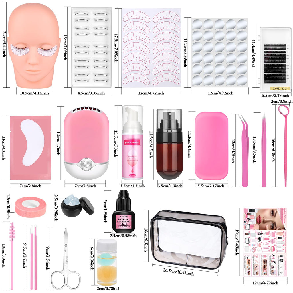 Sublaga 404 Pcs Lash Extension Kit for Beginners - Tools, Glue & Practice Lashes