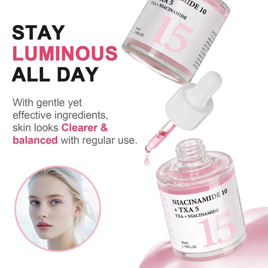 SUDAJI TXA + Niacinamide 15% Serum | Glow Facial Serum with Hyaluronic Acid