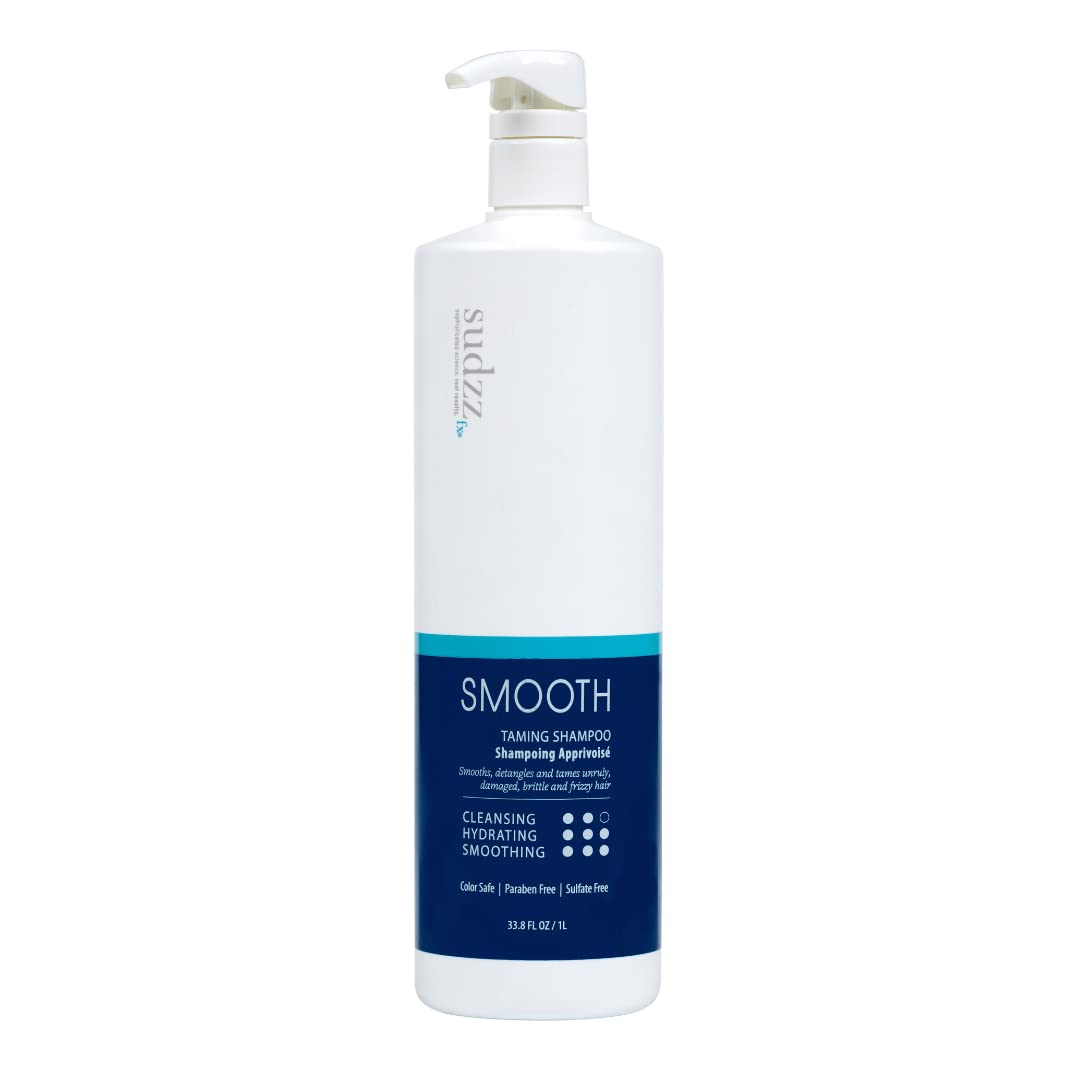 SUDZZFX Smooth Taming Shampoo – Frizz Control & Moisture for All Hair Types, Sulfate Free, 33.8 fl oz