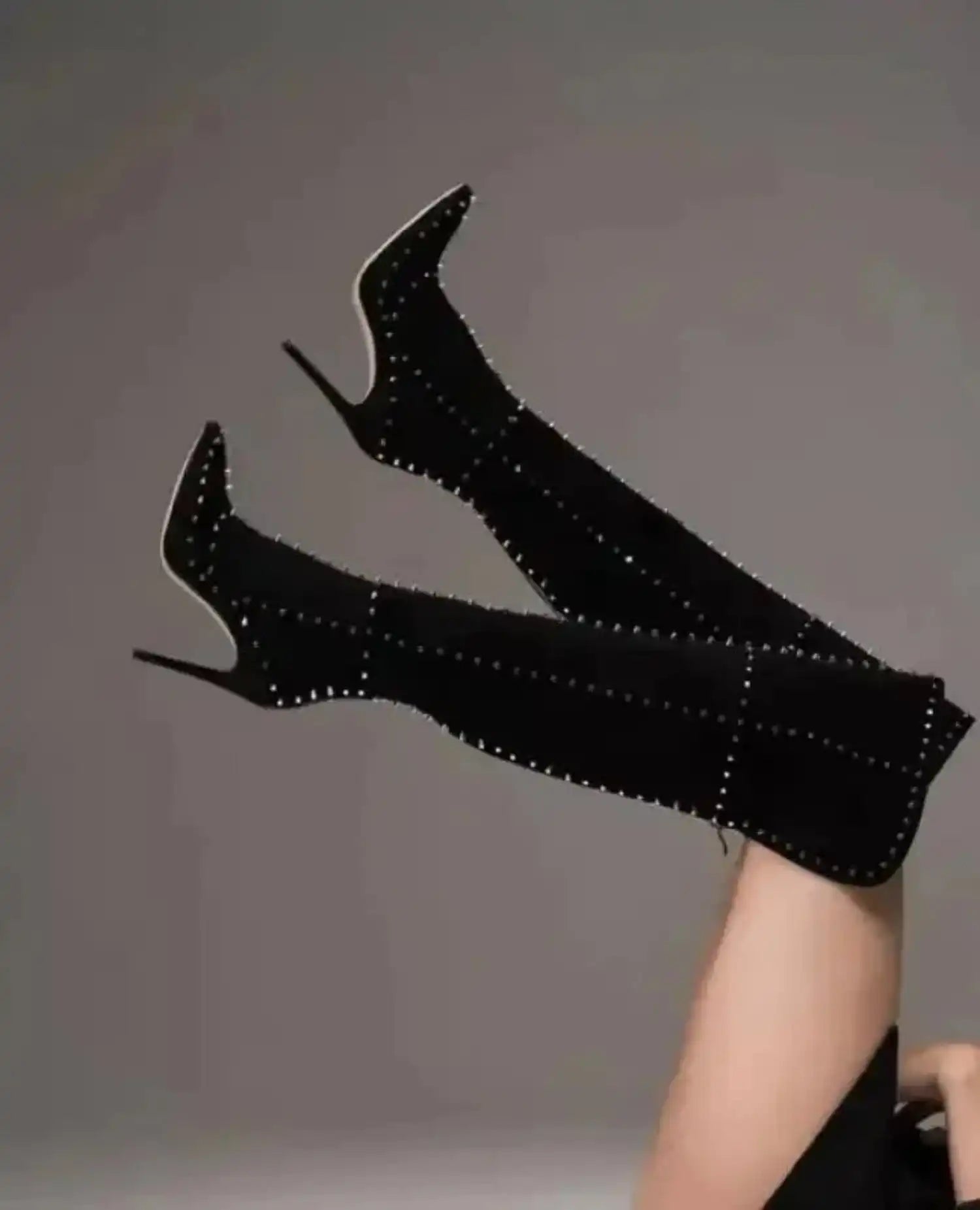 Fringe Over-the-Knee High Heel Rivet Boots