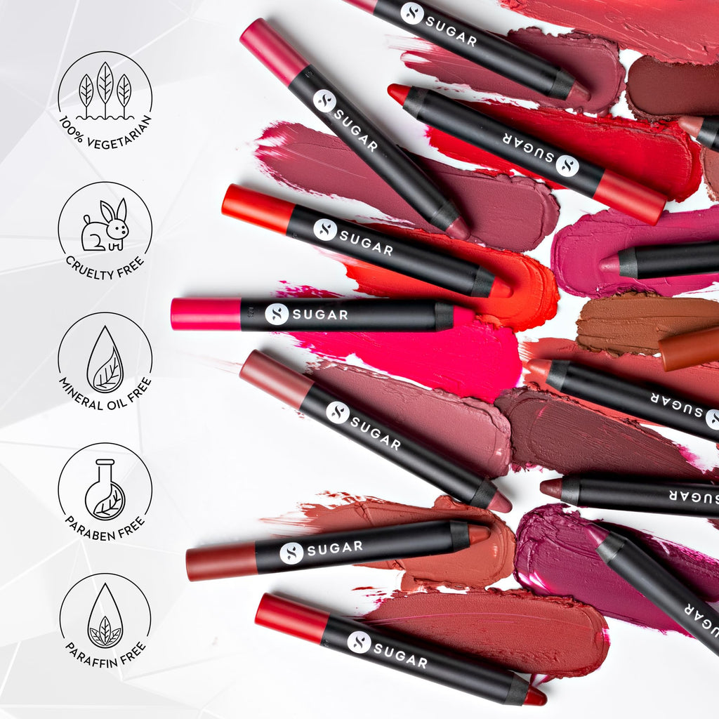 SUGAR Matte as Hell Crayon Lipstick Rosalind – 8+ Hour Wear, 2.8 g