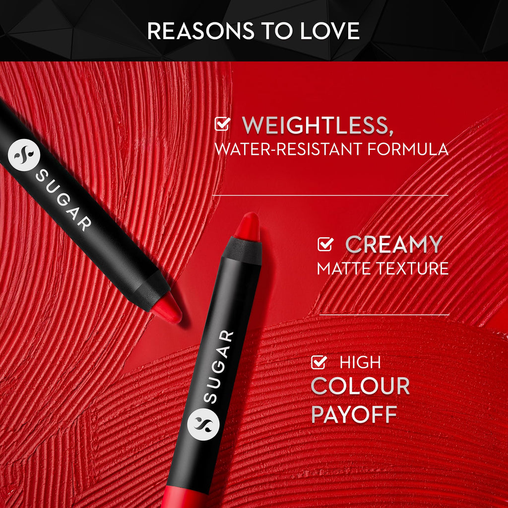 SUGAR Matte as Hell Crayon Lipstick Rosalind – 8+ Hour Wear, 2.8 g