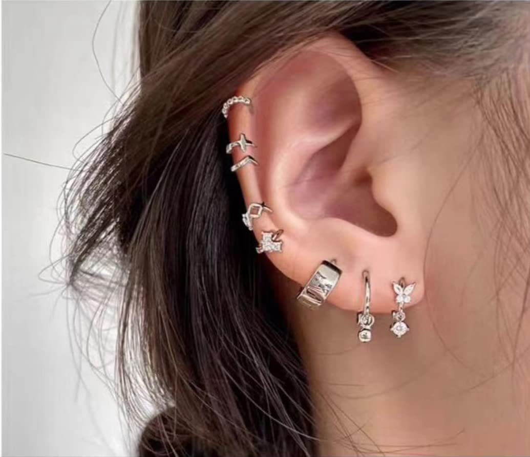 SugarTang Ear Piercing Kit - 316L Stainless Steel, 4mm CZ, 4-Pack | At-Home Disposable Piercing Gun & Stud Earrings