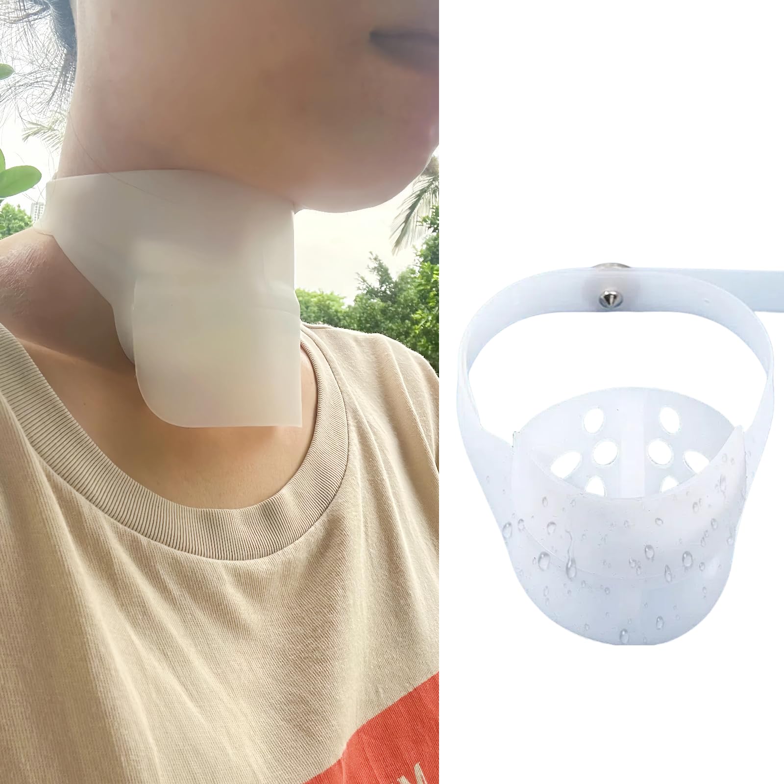 Sulieschen Stoma Guard Tracheostomy Shower Cover – Waterproof Silicone Neck Protection, Adjustable Fit