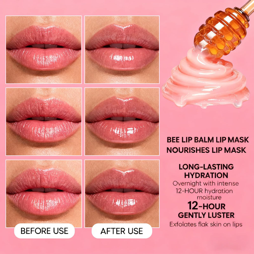 Sulily 8Pcs Bee Lip Balm Honey Pot – Natural Lip Moisturizer Gift Set
