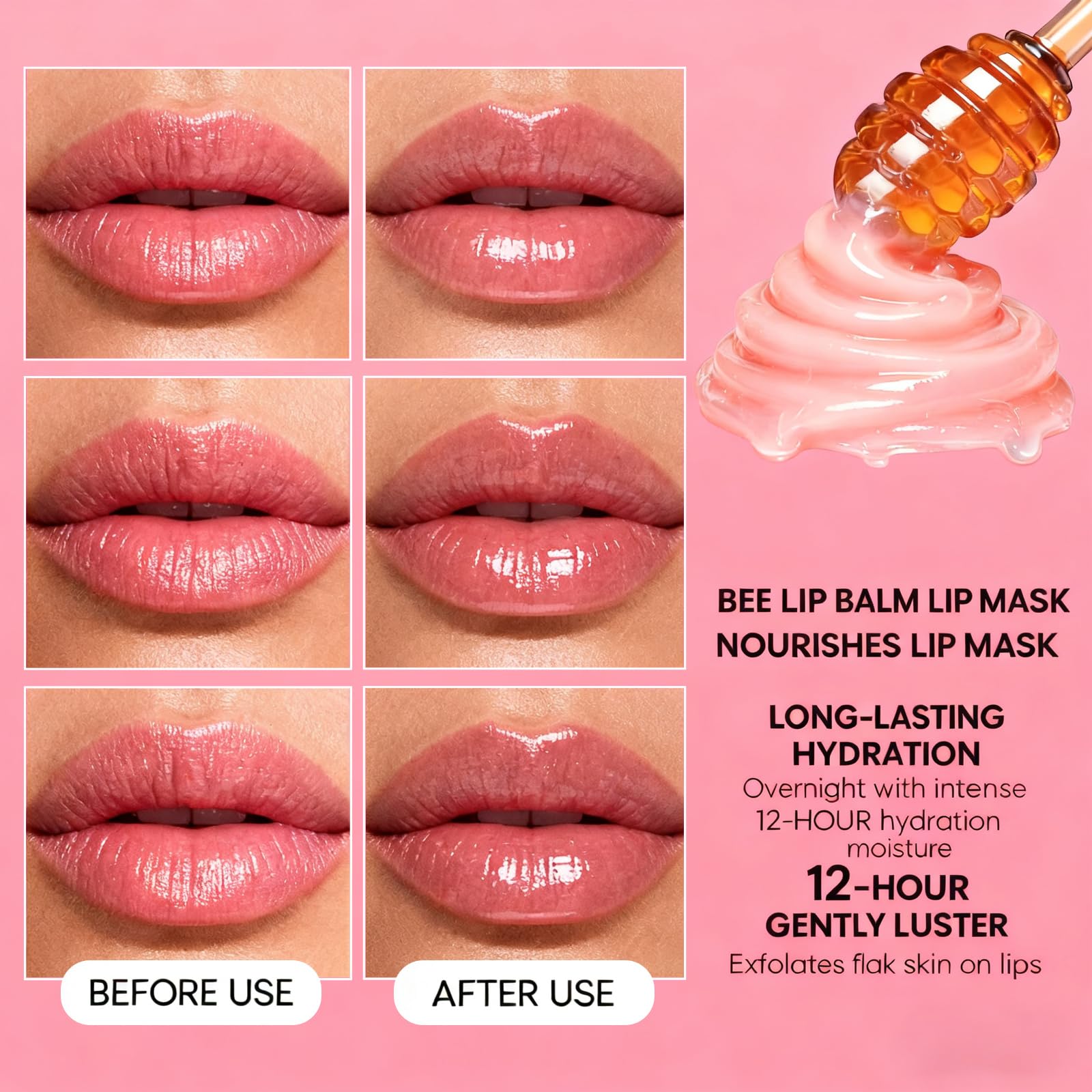 Sulily 8Pcs Bee Lip Balm Honey Pot – Natural Lip Moisturizer Gift Set