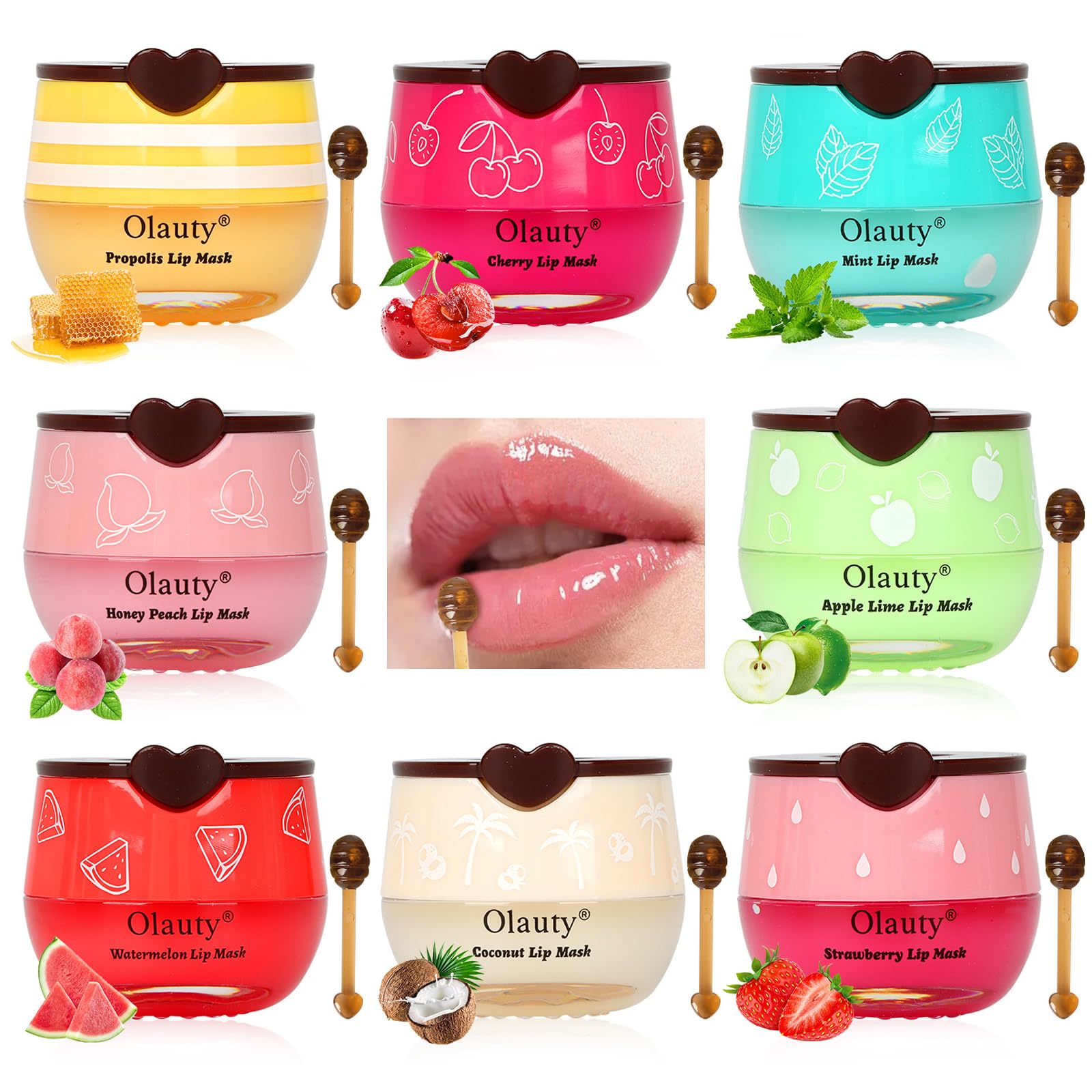 Sulily 8Pcs Bee Lip Balm Honey Pot – Natural Lip Moisturizer Gift Set