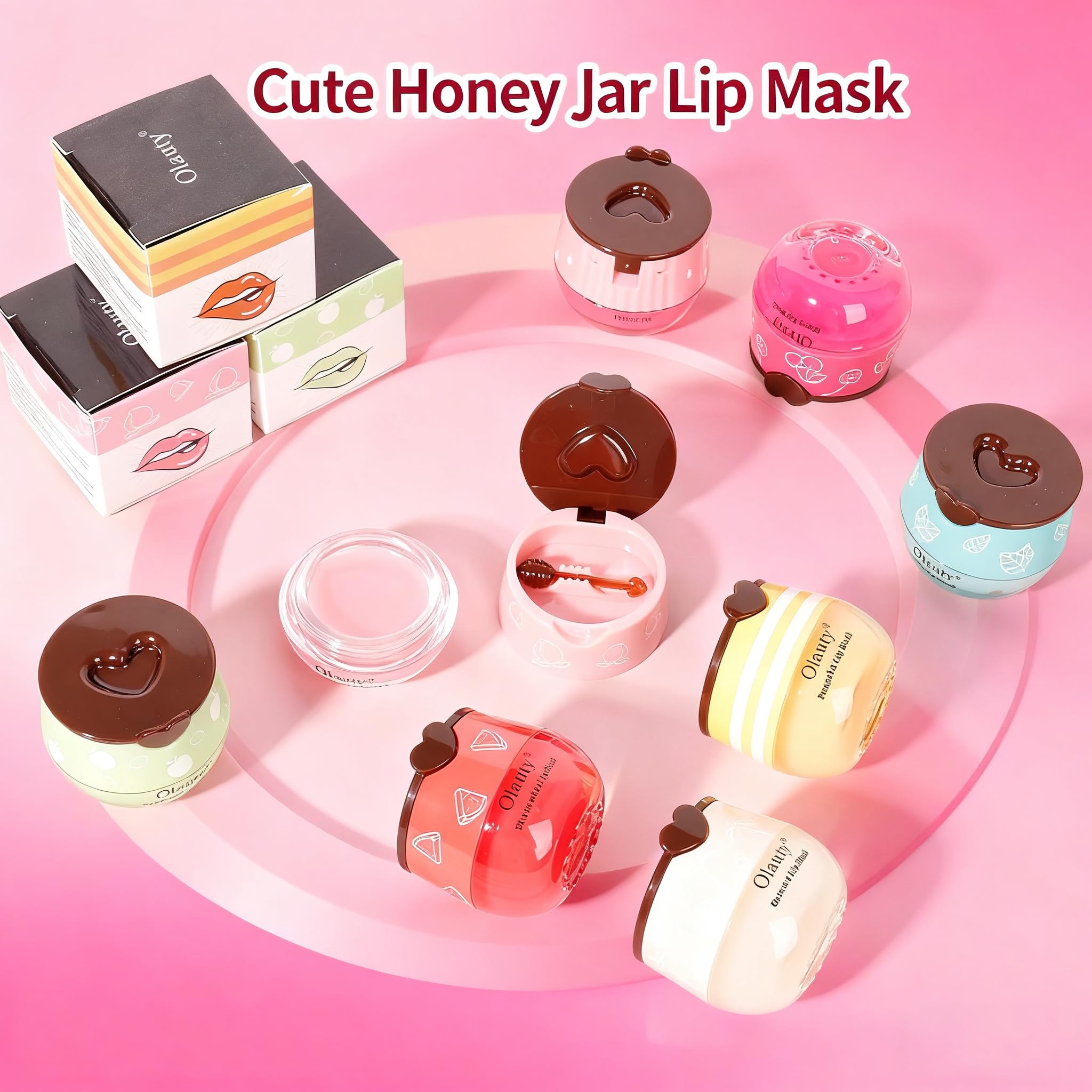 Sulily 8Pcs Bee Lip Balm Honey Pot – Natural Lip Moisturizer Gift Set