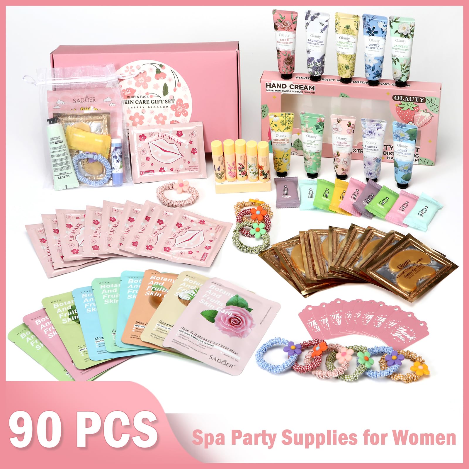Sulily 90Pcs Spa Skincare Set for Kids & Women — Home Spa Party Kit