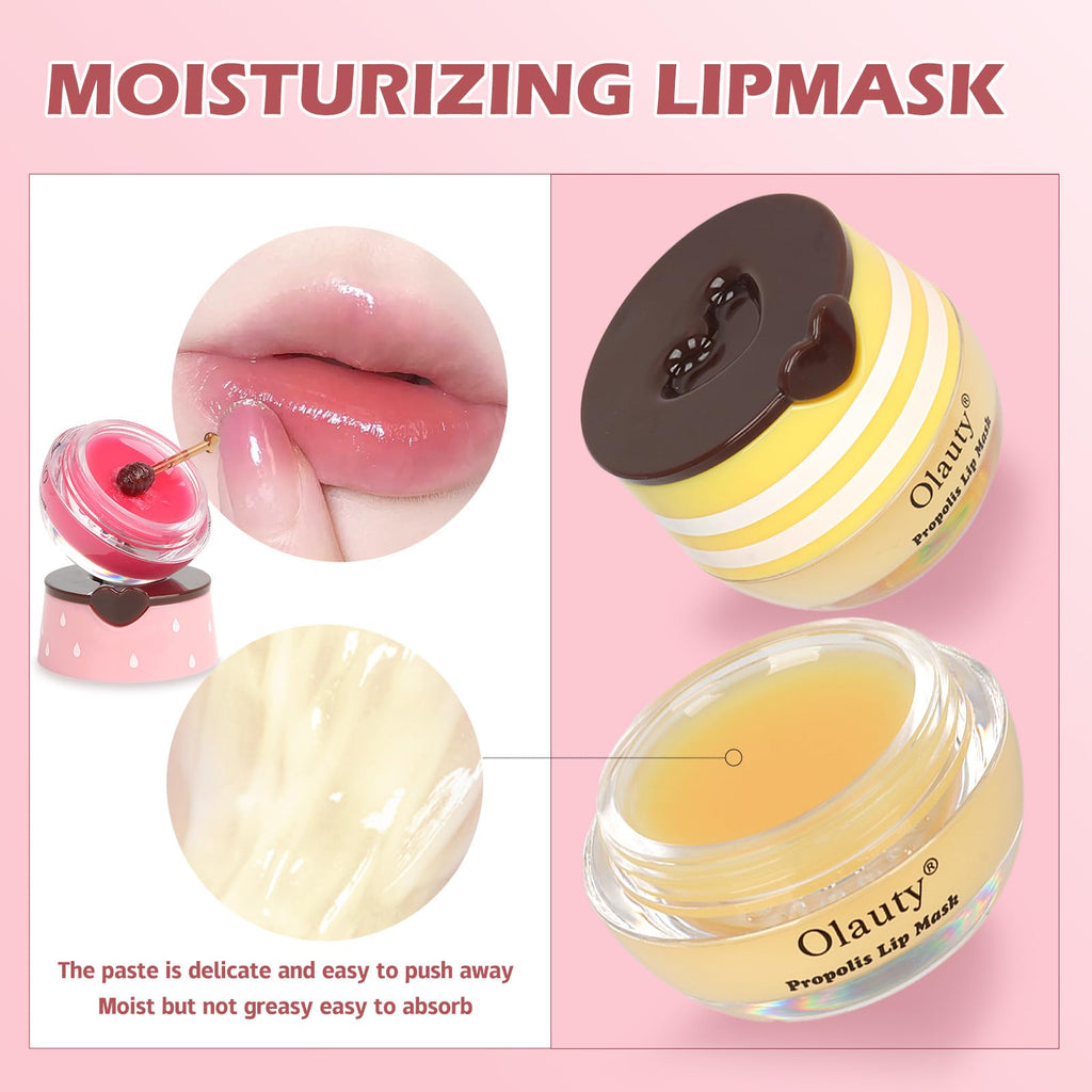 Sulily 8Pcs Bee Lip Balm Honey Pot – Natural Lip Moisturizer Gift Set