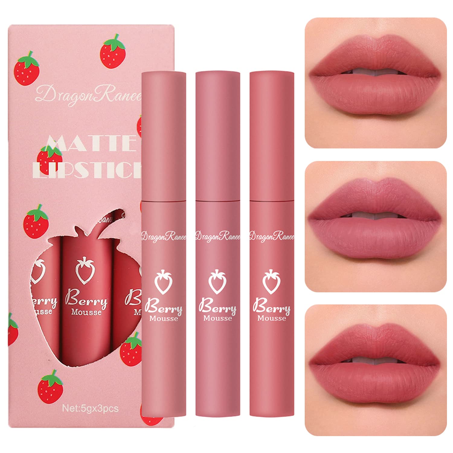 Sulily Pcs Matte Liquid Lipstick – Red, Long-Lasting Velvet Lip Stain | Up to 24H Wear