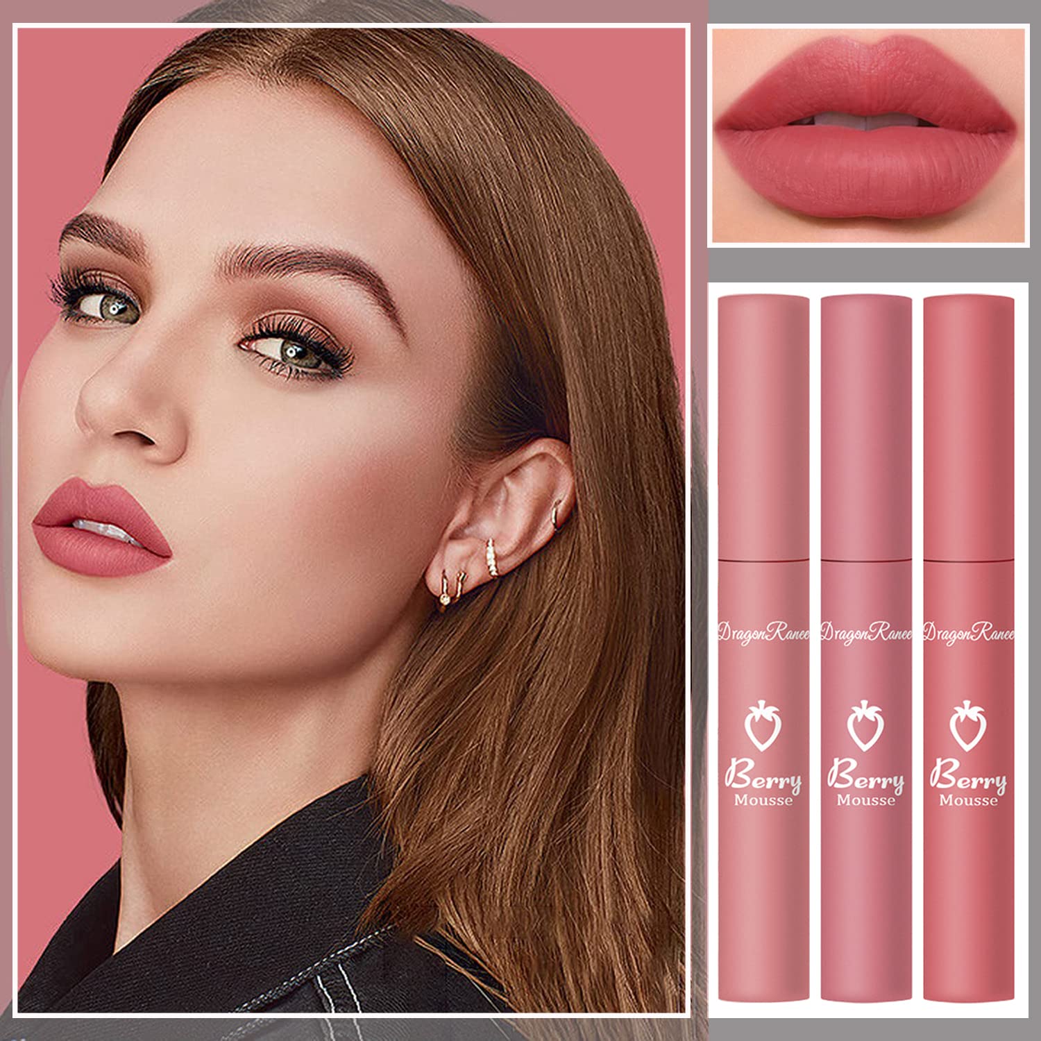 Sulily Pcs Matte Liquid Lipstick – Red, Long-Lasting Velvet Lip Stain | Up to 24H Wear