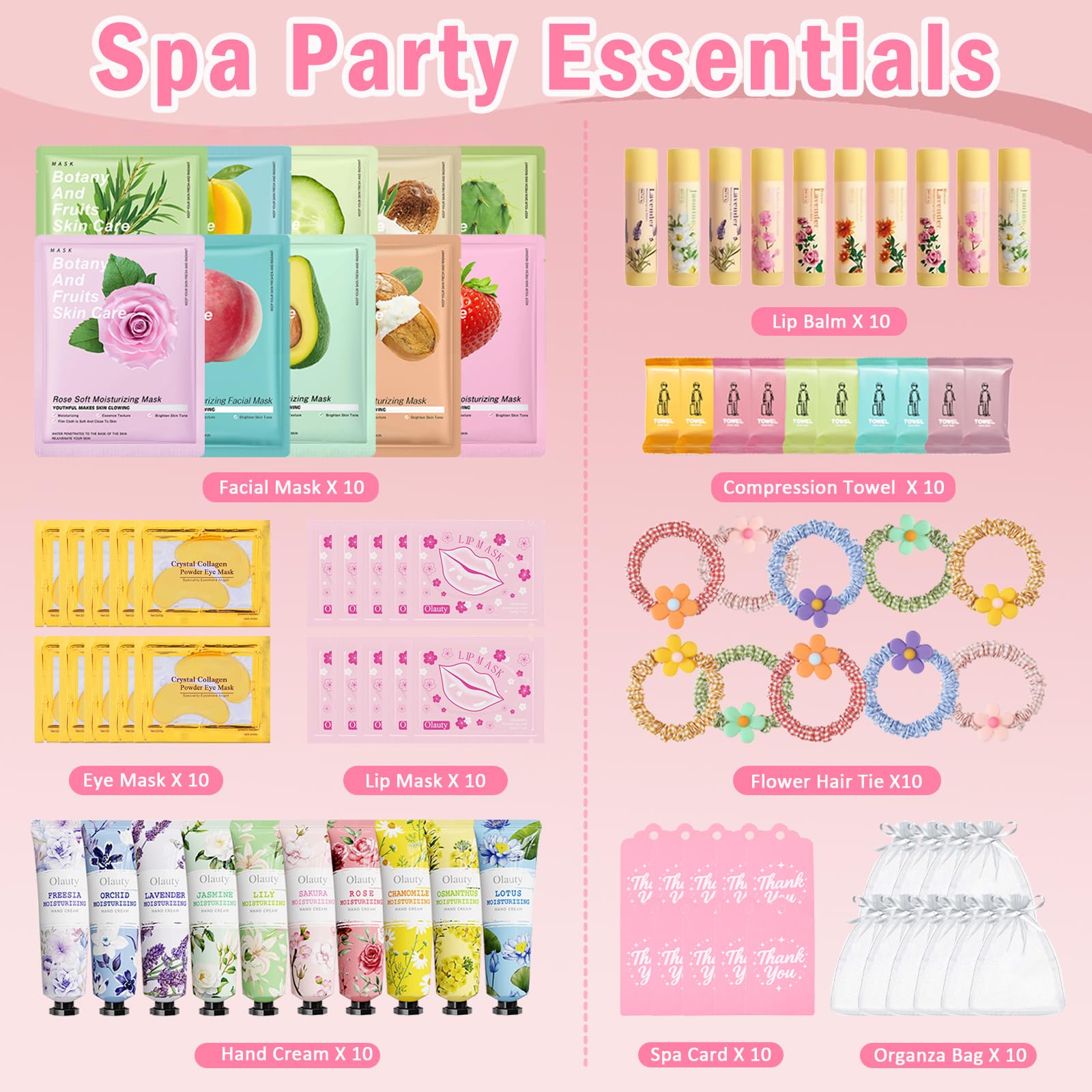 Sulily 90Pcs Spa Skincare Set for Kids & Women — Home Spa Party Kit