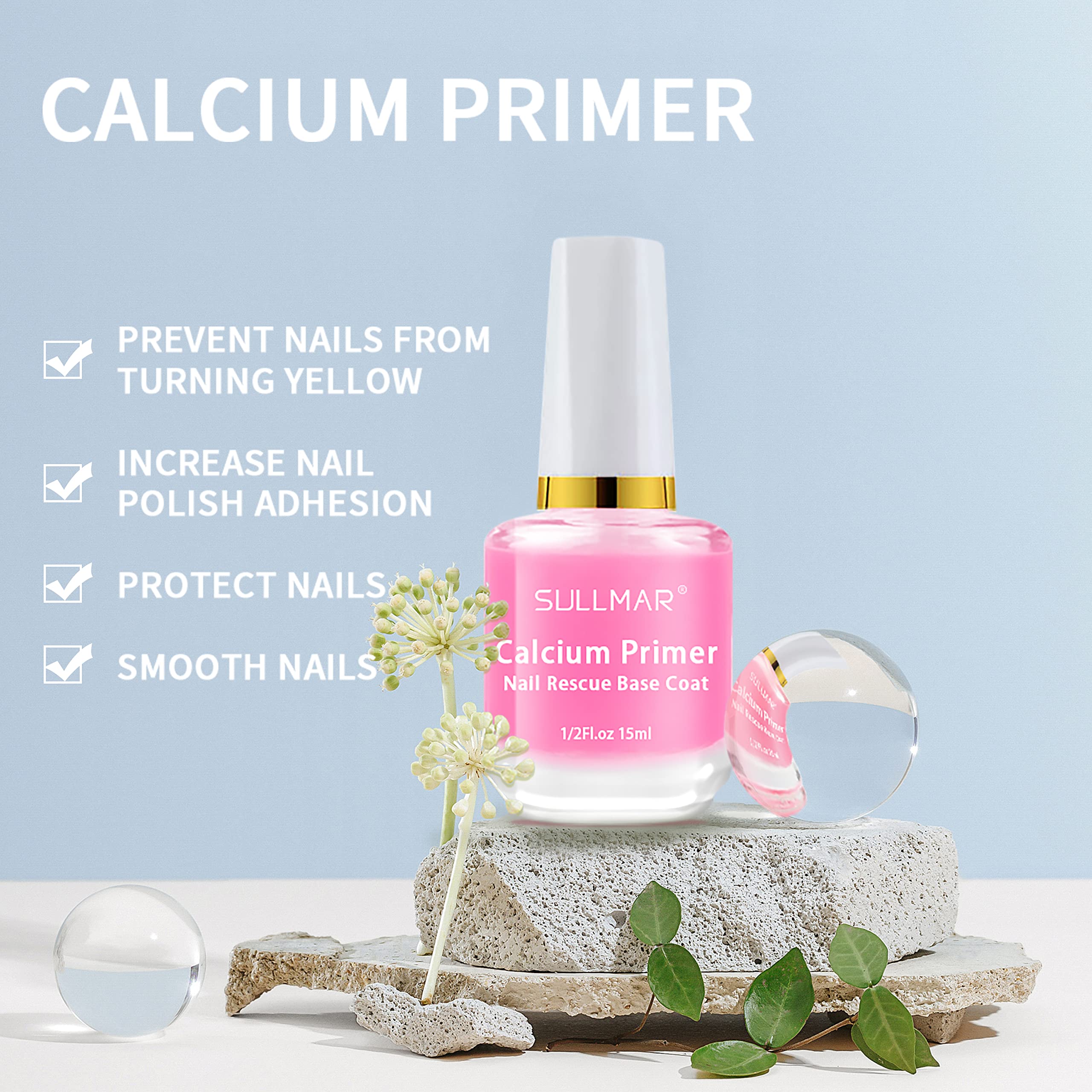 SULLMAR 4in1 Nail Care Kit – Nail Hardener, Calcium Primer & Cuticle Oil