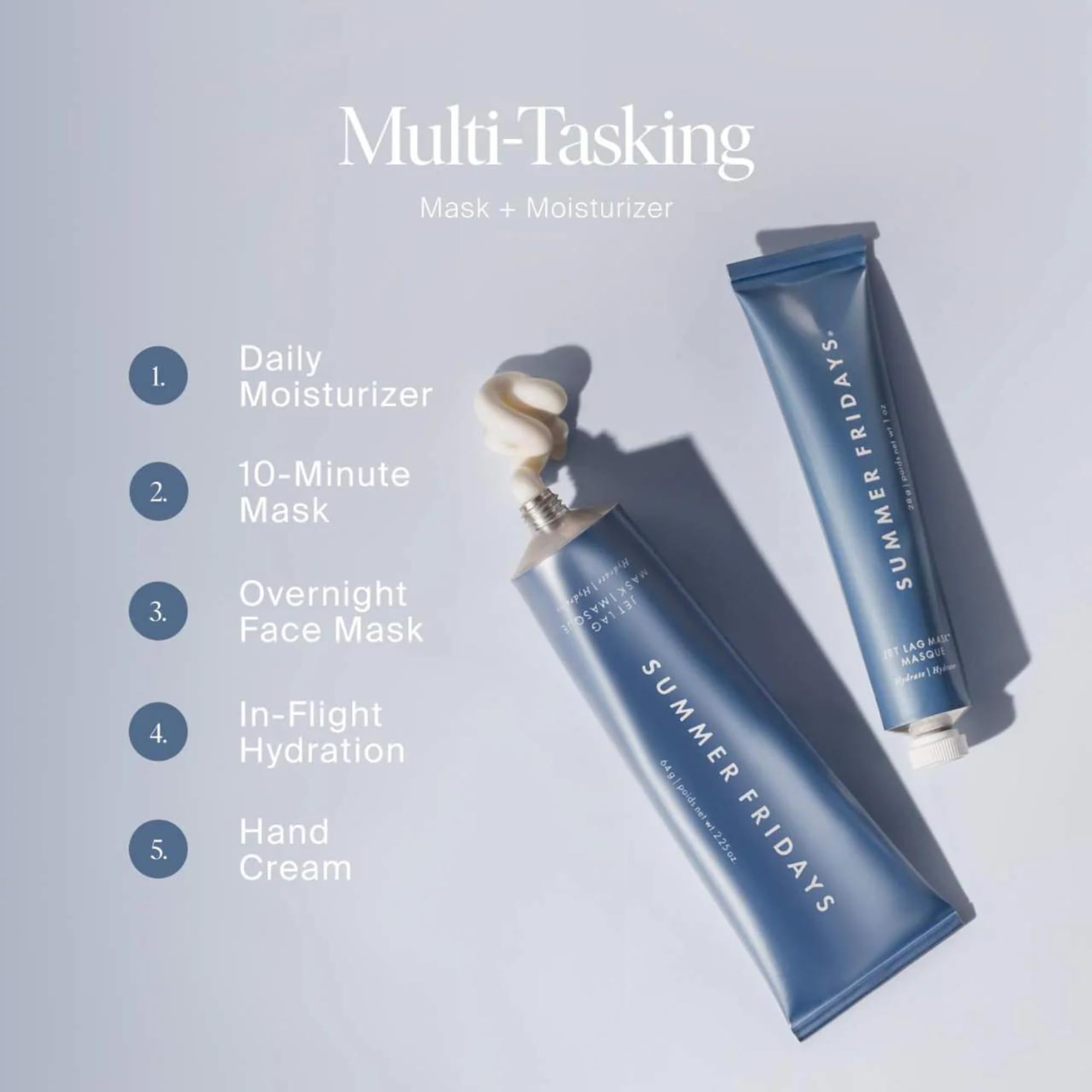 Summer Fridays ShadeDrops SPF 30 & Jet Lag Mask Gift Set – Mineral Sunscreen + Hydrating Mask