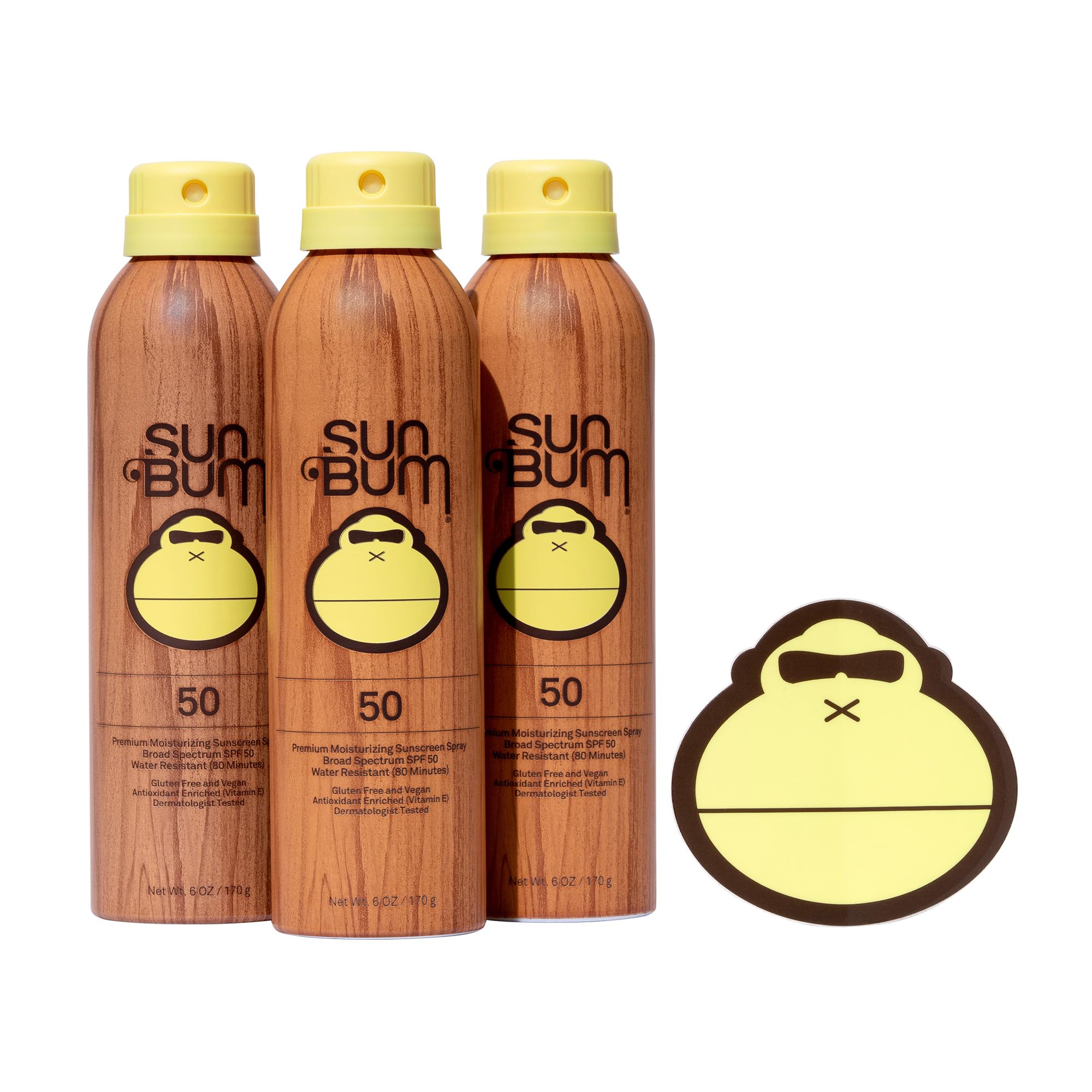 Sun Bum Original SPF 50 Sunscreen Spray | 3-Pack, Vegan & Reef Friendly
