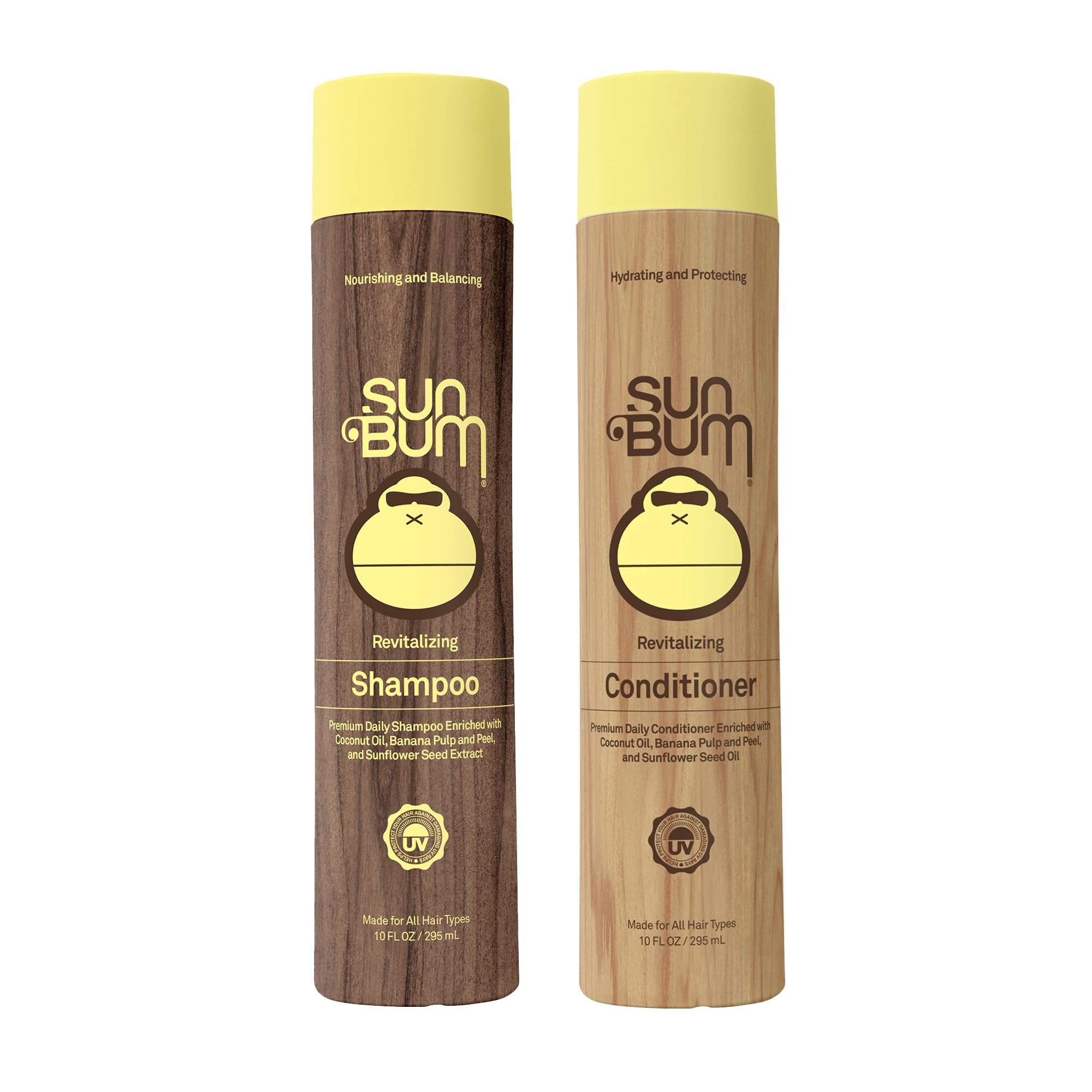 Sun Bum Revitalizing Shampoo & Conditioner – Vegan, Cruelty-Free Hydration for Color-Protected Hair (10 oz Each)