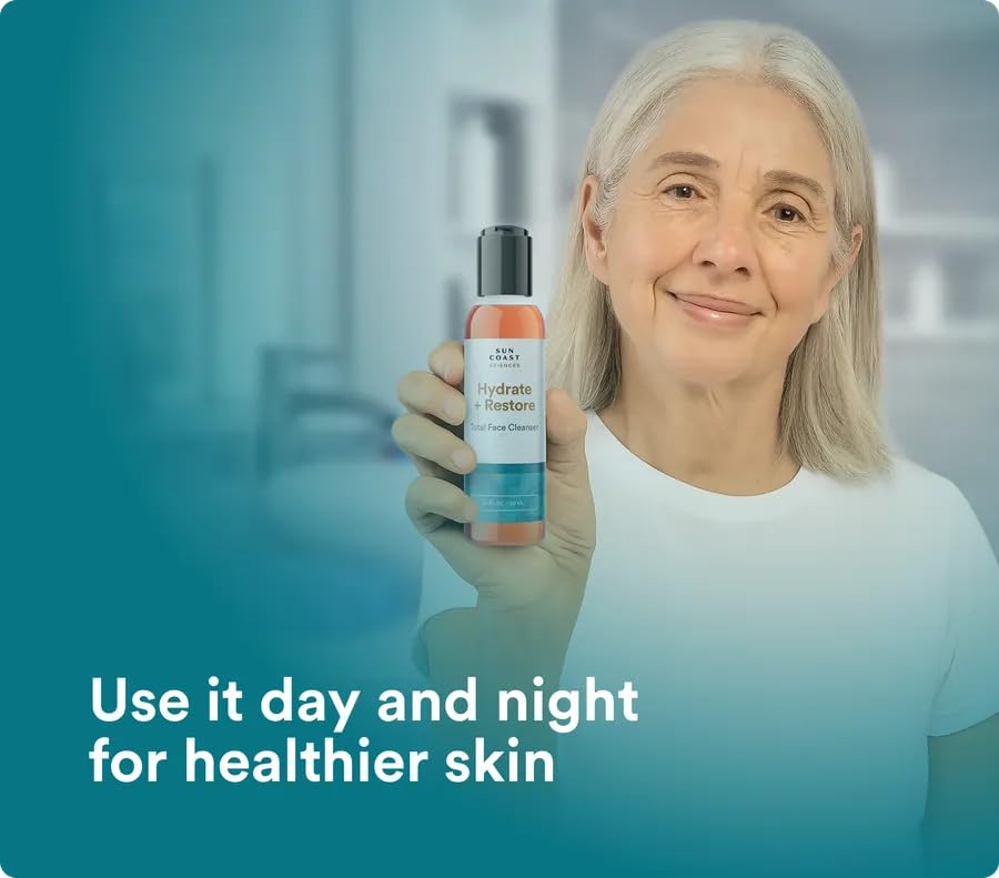 SUN COAST SCIENCES Hydrate + Restore Total Face Cleanser – Niacinamide + B5, All Skin Types, 4 oz