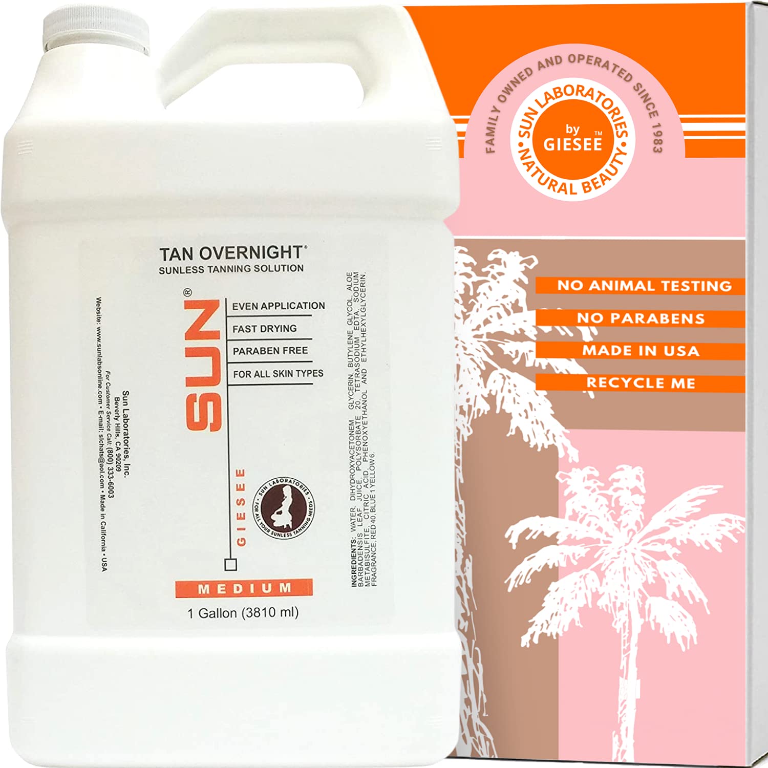 Sun Labs Self-Tanning Solution – Medium, 1 Gal | Natural, Paraben-Free Sunless Glow