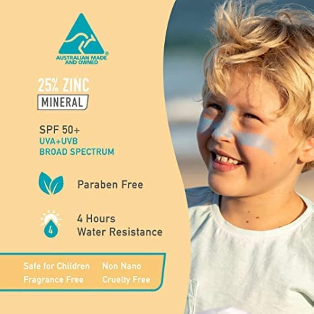 Sun Zapper Zinc Oxide Sunscreen Stick SPF 50+ 4-Pack – Water-Resistant, Broad Spectrum, Made in Australia