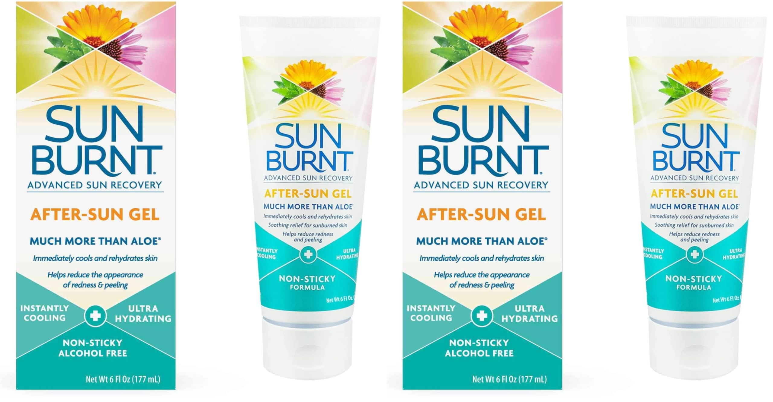 Sunburnt EMCW9 Ultra Hydrating Aloe Vera Gel 6 oz Pack of 2 (Clear)
