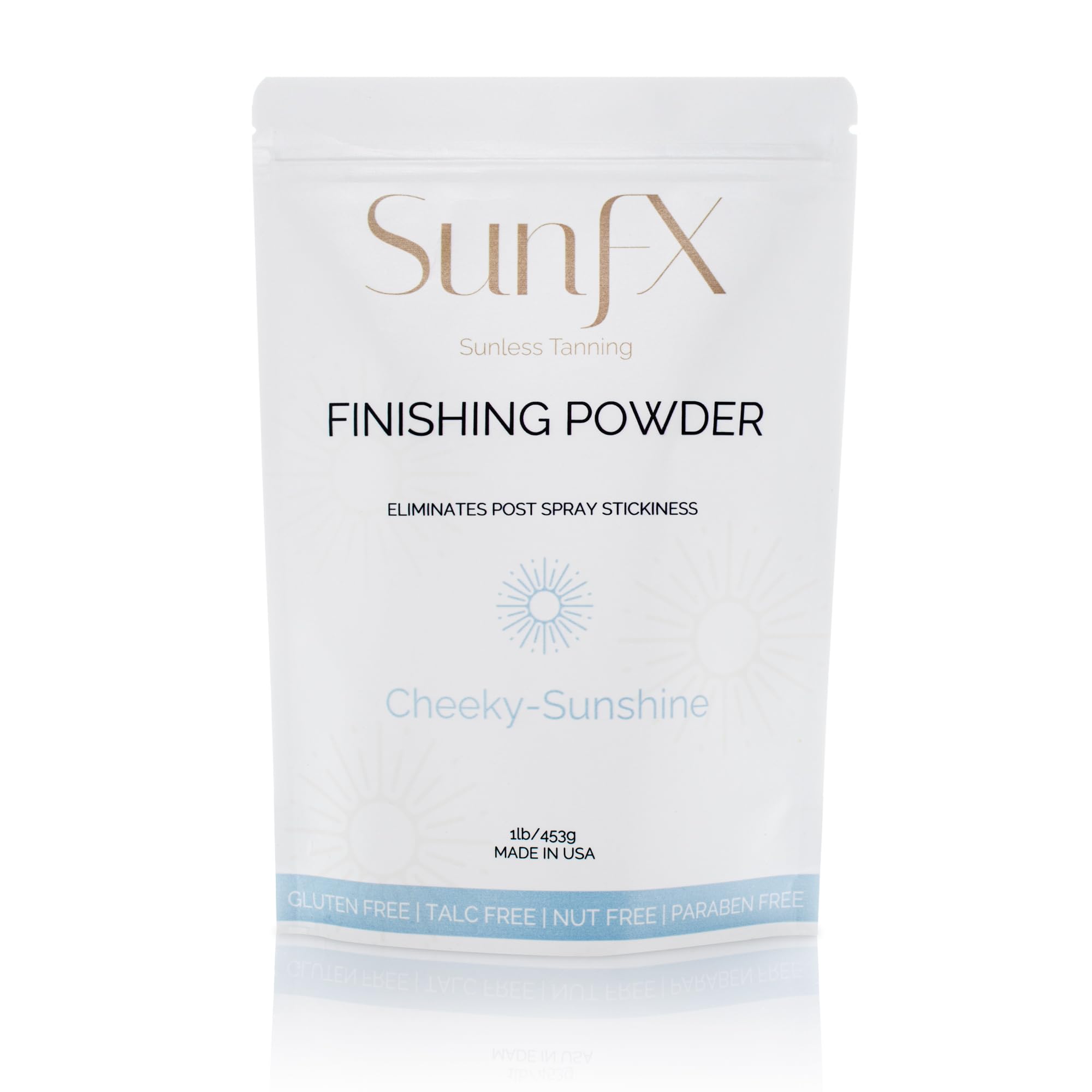 SunFX Post Spray Tan Finishing Powder – Talc-Free, Shimmer Setting Powder (1 lb) | Cheeky-Sunshine